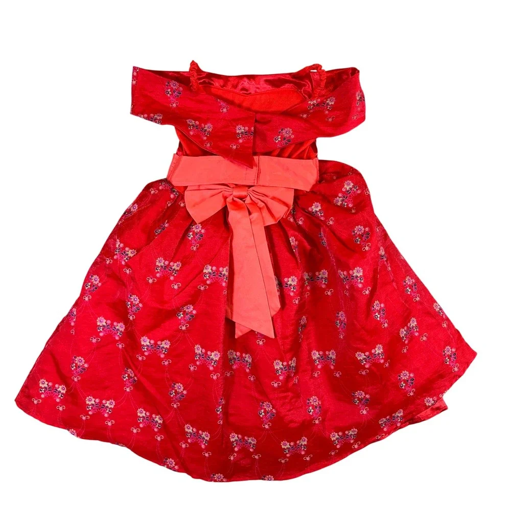 Disney Parks Elena of Avalor Red Floral Princess Costume Dress Girls Small 8A